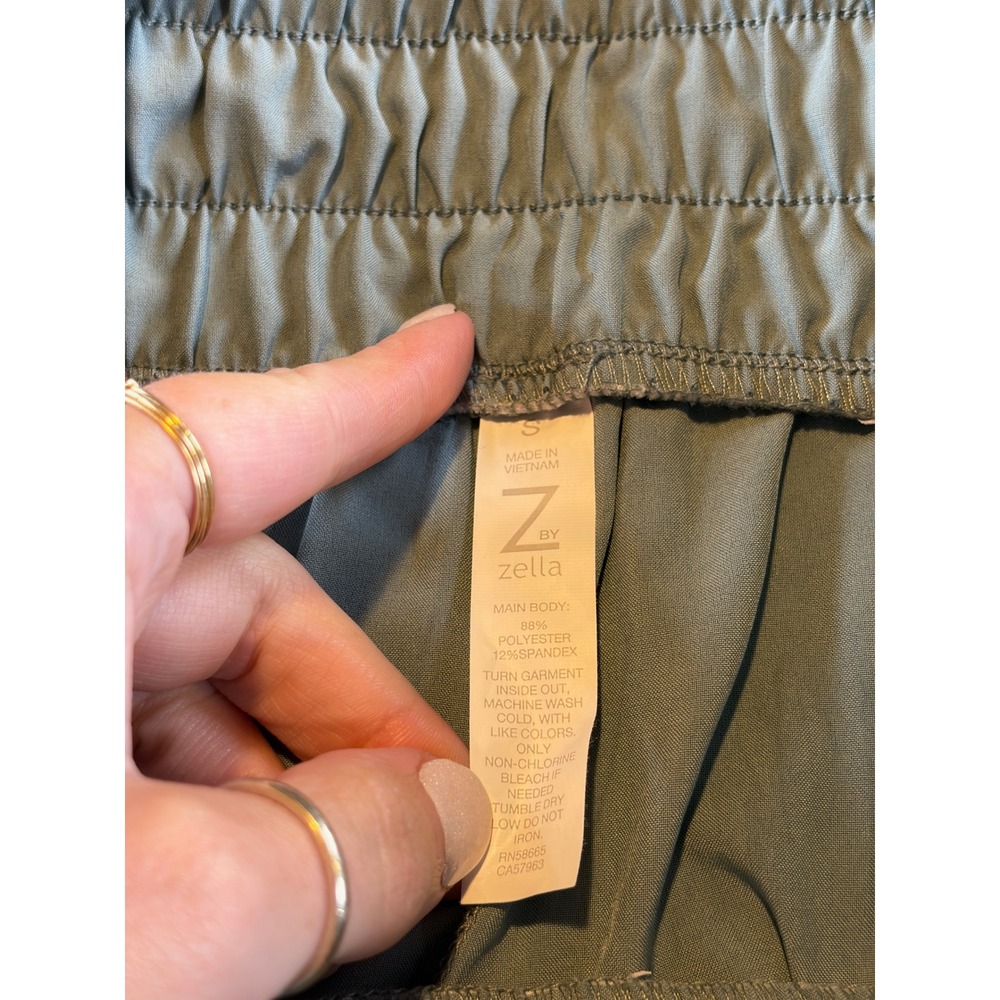 Z by Zella Sage Green 2 Piece Set Long Zip Jacket and Cargo Pants Small - Picture 9 of 10